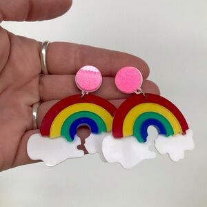 5 for $25 🌼 Acrylic Rainbow Earrings